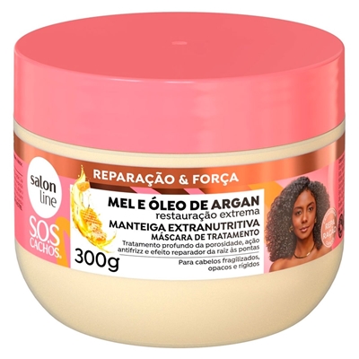 Máscara De Tratamento Extranutritiva Salon Line Cachos Mel E Óleo De Argan 300g