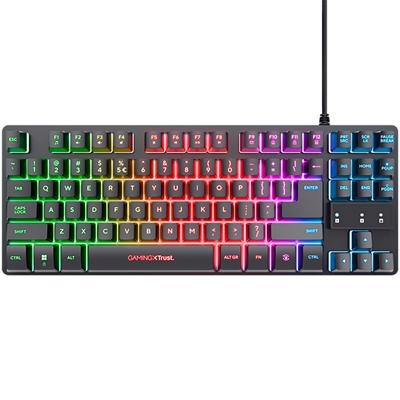 Teclado Gamer Trust TKL LED GXT Thado Preto 24295