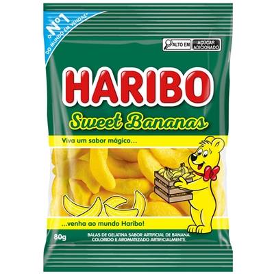 Bala Gelatina Haribo Sweet Banana 80g