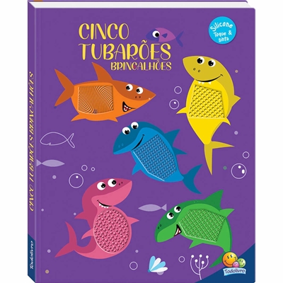 Livro Infantil Esconde-Esconde Animado Cinco Tubarões Brincalhões Todolivro (MP)