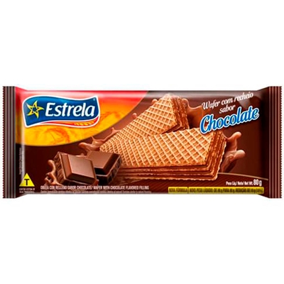 Biscoito Wafer Estrela Chocolate 80g