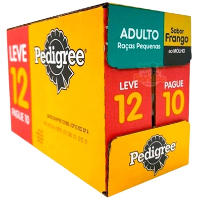 Sachê Pedigree Cães Adulto Raças Pequenas Leve 12 Pag 10 Pack 1,2kg (MP)