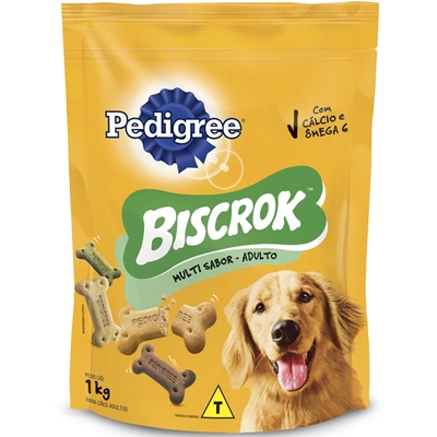 Biscoito Pedigree Cães Adulto Biscrock Mult 1kg (MP)