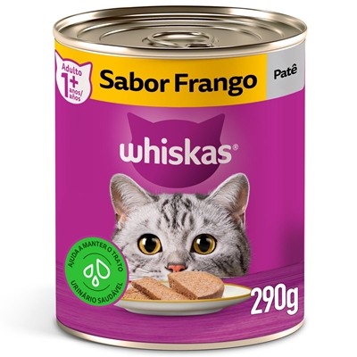 Ração Úmida Patê Whiskas Gato Adulto Lata Frango 290g (MP)