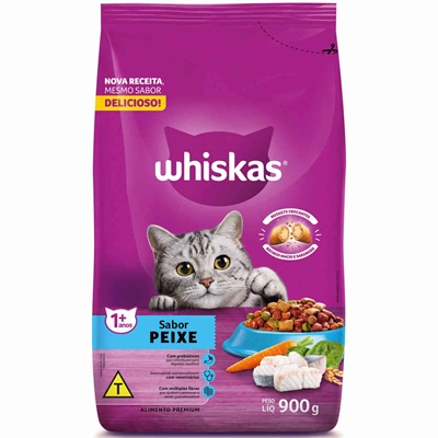 Ração Whiskas Gatos Adulto Peixe 900g (MP)