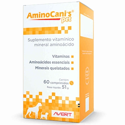 Suplemento Vitamínico Avert para Cães Aminocani's 60 Comprimidos 51g (MP)