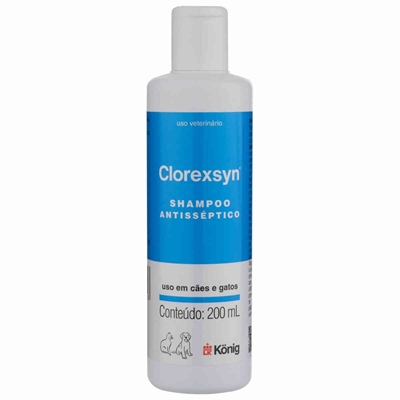 Shampoo Antisséptico Clorexsyn Konig Para Cães e Gatos 200ML (MP)