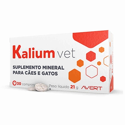 Suplemento Mineral Kalium Vet Avert Para Cães e Gatos 30 Comprimidos (MP)