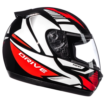 Capacete Tam.58 Fly Drive HG Trait Preto e Vermelho