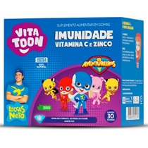 VitaToon Kids Imunidade C + Zinco 30 Gomas Sabor Uva Maxnutri