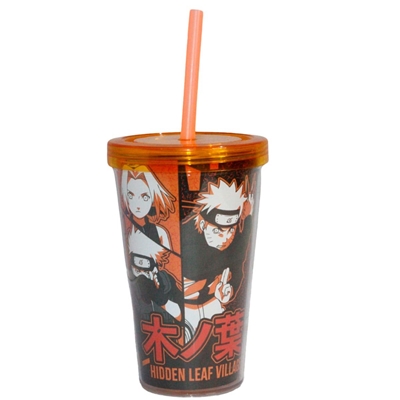 Copo Clube Comix com Canudo Naruto Time 450ml (MP)