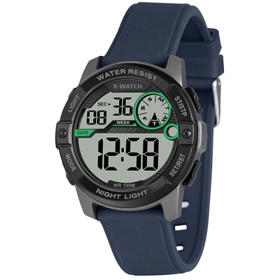 Relógio X-watch Masculino Preto E Azul XMPPD745 BXDX