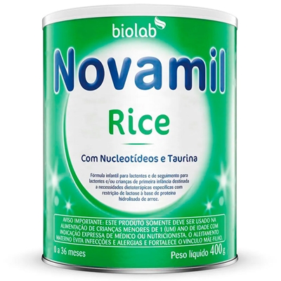 Fórmula Infantil Novamil Biolab Rice 0-36 Meses 400g