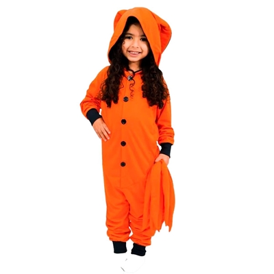 Macacão Zonacriativa Kigurumi Spring Raposa 6 Anos Laranja (MP)