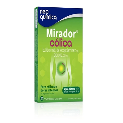 Mirador Cólica 10,0+250mg 20 Comprimidos Revestidos Neo Quimica