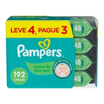 Lenço Umedecido Pampers Aloe Vera Leve 4 Pague 3 48 Unidades Cada