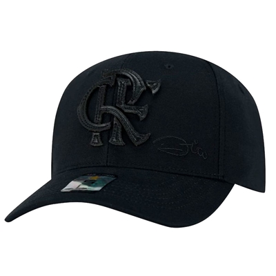 Bone Flamengo Supercap Zico Bordado Laser 3D Preto (MP)