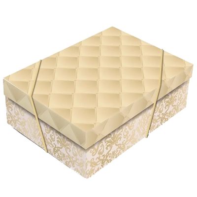 Caixa Retangular Com Tampa Cromus Luxuria Ouro 35x25cm (MP)