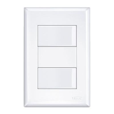 Interruptor Fame Duplo Simples Distançados com Placa 16A/250V Evidence 2904 Branco (MP)