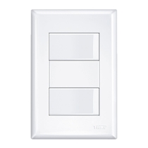 Interruptor Fame Duplo Simples Distançados com Placa 16A/250V Evidence 2904 Branco (MP)