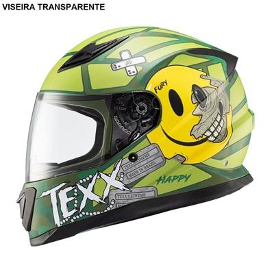 Capacete Texx Fechado Hawk Fury Verde 62 (MP)