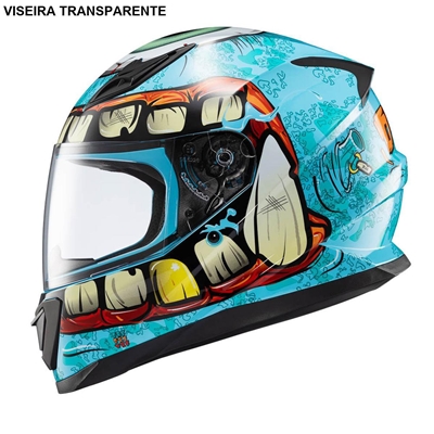 Capacete Texx Fechado Hawk Orc Turquesa 60 (MP)