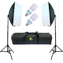 Kit Iluminação Ágata II 2 Softbox 50x70cm Com Grid 2 Tripés 2 Lâmpadas 150W 110V E Bolsa (MP)