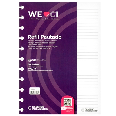 Refil Pautado Ci Caderno Inteligente Grande 90g (MP)