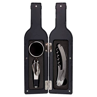 Kit Abridor De Vinho Casita 3 Peças Inox E Silicone (MP)