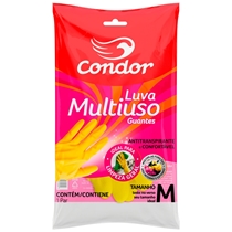 Luva Multiuso Média Condor Amarela 01 Par