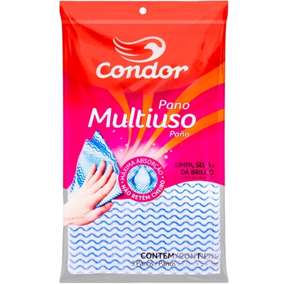 Pano Multiuso Condor Azul 5 Unidades