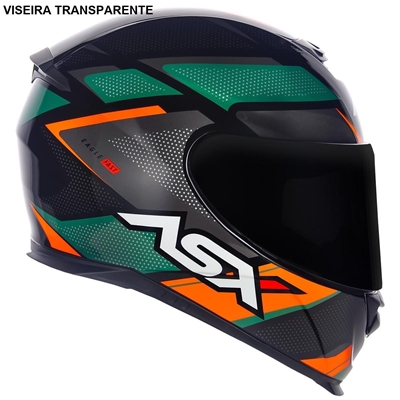 Capacete Asx Eagle Preto Verde Grafite 62 (MP)