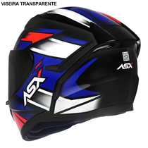 Capacete Asx City Preto Vermelho Azul 60 (MP)