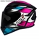 Capacete Asx City Preto Turquesa Rosa 58 (MP)