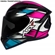 Capacete Asx City Preto Turquesa Rosa 62 (MP)