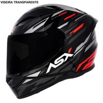 Capacete Asx City Preto Grafite Vermelho 58 (MP)