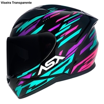 Capacete Asx City Preto Tiffany Roxo 58 (MP)