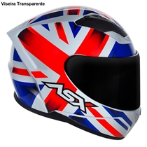 Capacete Asx City Branco E Vermelho 58 (MP)