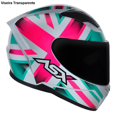 Capacete Asx City Branco E Rosa 60 (MP)