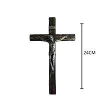 Crucifixo Carvalho Parede 24cm Prata (MP)