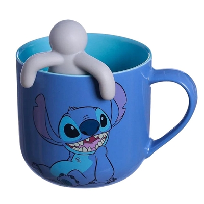 Caneca Zonacriativa 350ml Infusor Para Chá Stitch Relax (MP)