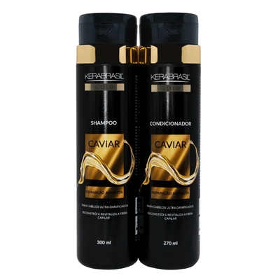 Kit Shampoo 300ml + Condicionador 270ml Kerabrasil Caviar (MP)