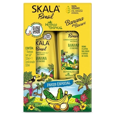 Kit Shampoo E Condicionador Skala Bomba De Vitaminas Banana 325ml (MP)