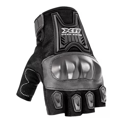 Luva Para Motoqueiro X11 Blackout 2 1/2 Dedo Masculina Preto G (MP)