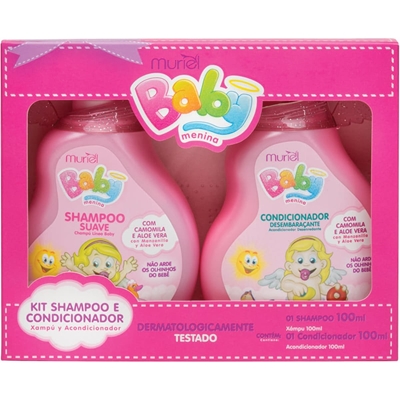 Kit Shampoo E Condicionador Muriel Baby Rosa 100ml (MP)