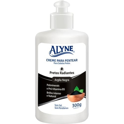 Creme Para Pentear Alyne Pretos Radiantes Argila Negra 300g (MP)