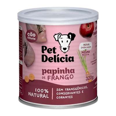 Ração Úmida Pet Delícia Cães Papinha De Frango 320g (MP)