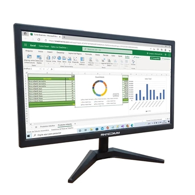 Monitor LED Rhadium 23.8''  Full HD RHA-LCD-0003 Wide  Preto (MP)