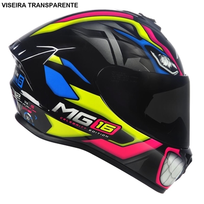 Capacete Asx Draken Marianny Brilho Preto 58 (MP)