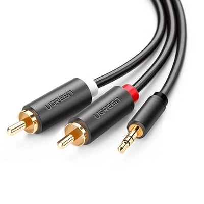 Cabo De Áudio Ugreen P2/rca Macho 1.5m Av102 Preto (MP)